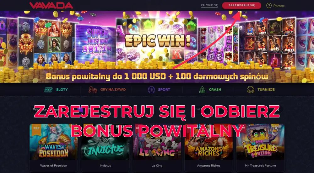 Bonus dla nowych graczy w kasynie VAVADA w Polsce